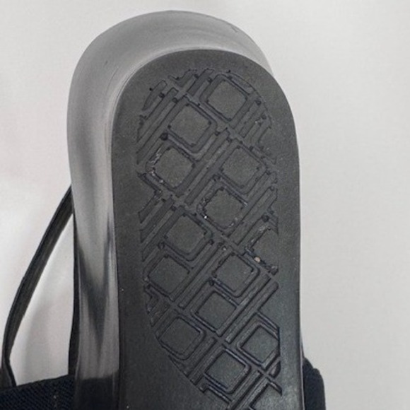 Dansko Black Leather Elastic Slingback Wedge Sandals Womens 39 resort travel - Picture 8 of 11